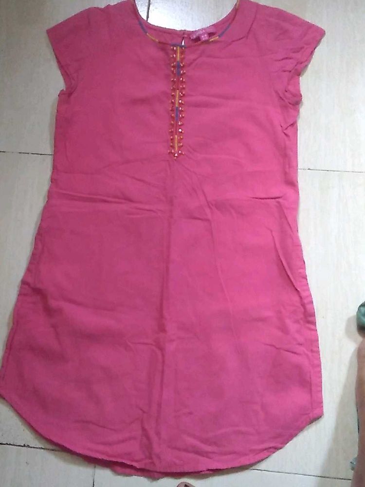 Pink Embellished Tunic Top