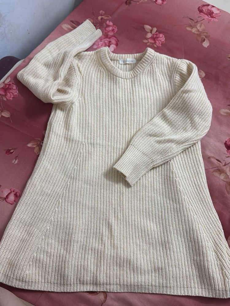 Cream Knit Dress