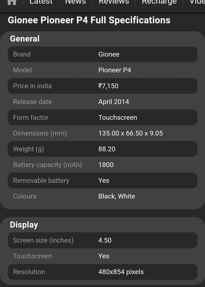 Gionee P4
