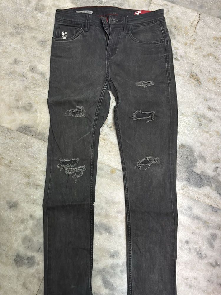 Black Skinny Ripped Jeans