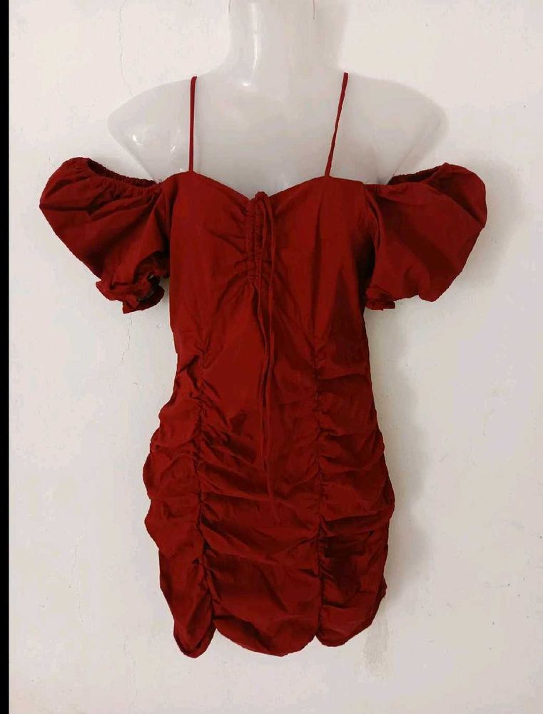 Red Off-Shoulder Mini Dress