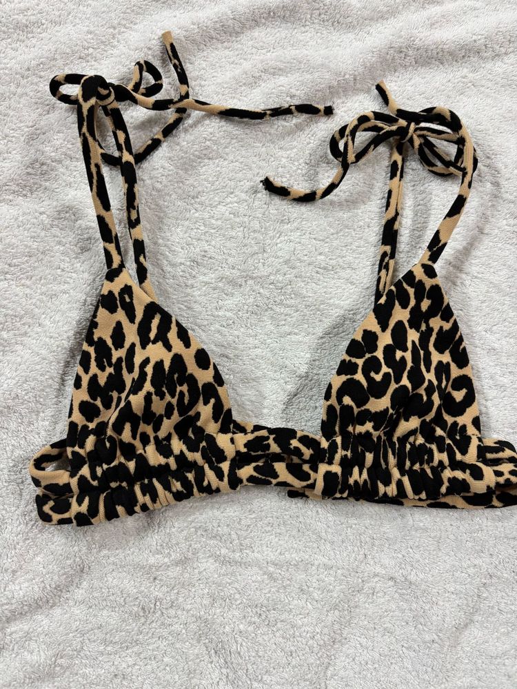 Vintage Leopard Print Bikini Top