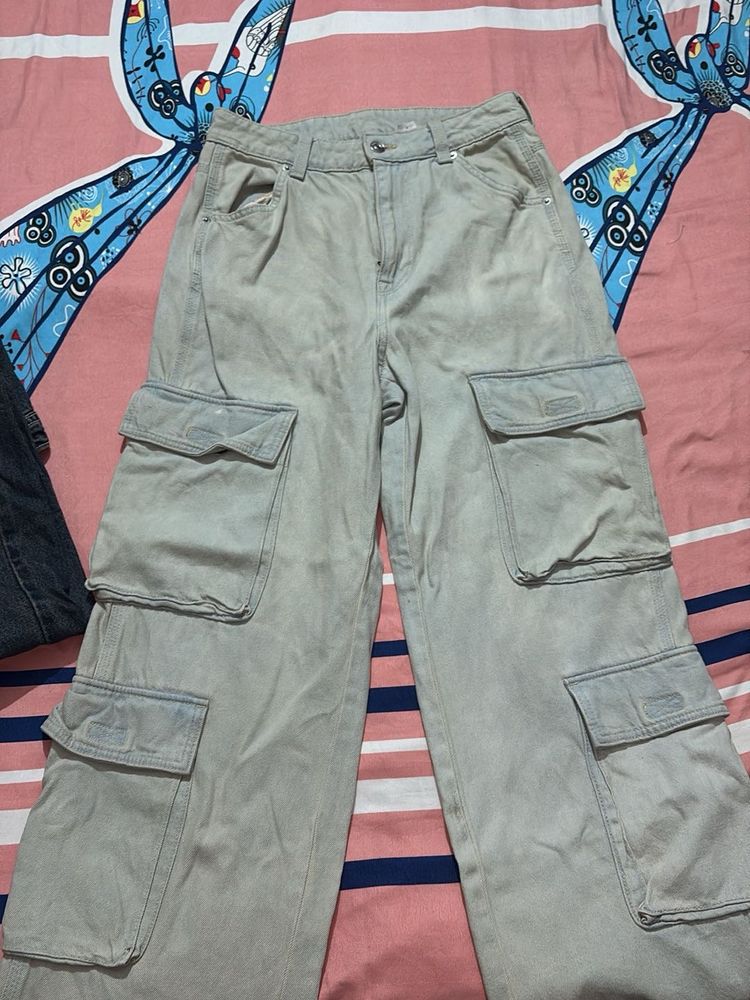Light Wash Cargo Jeans