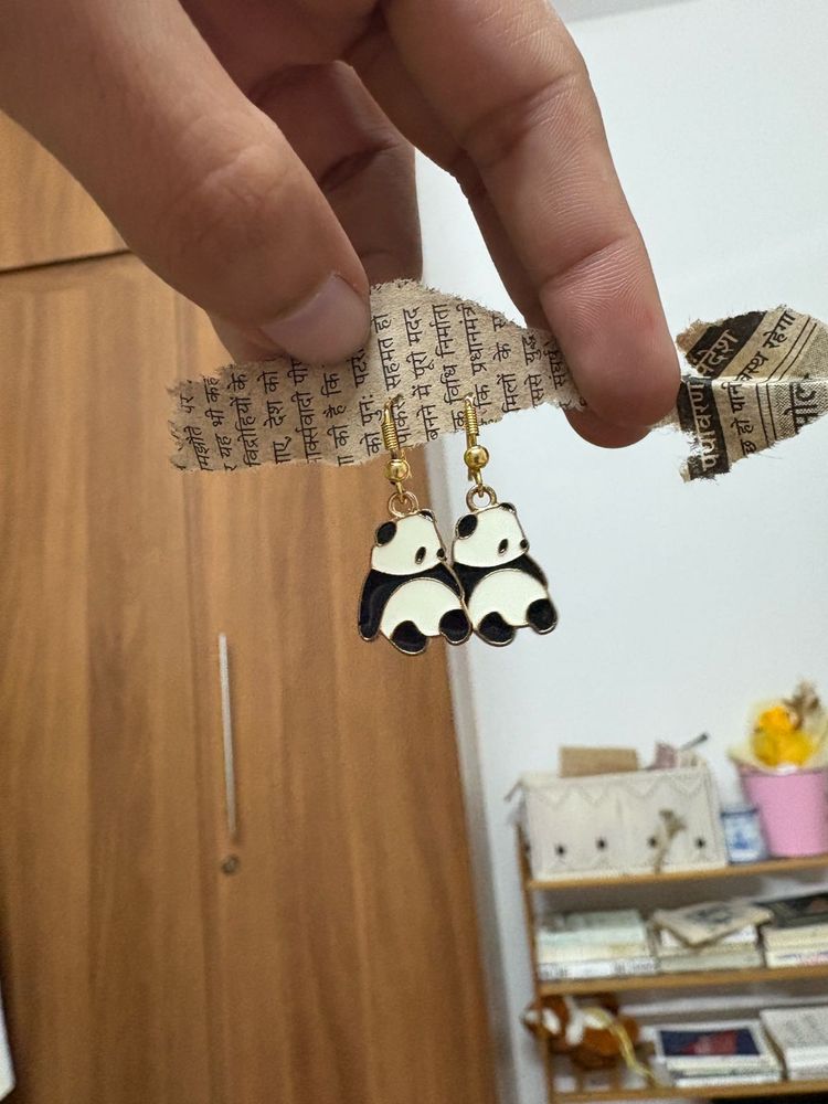 Cute Panda Dangle Earrings