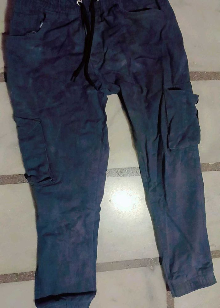 Navy Blue Cargo Joggers