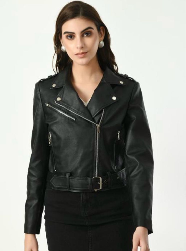 Leather Jacket With Belt