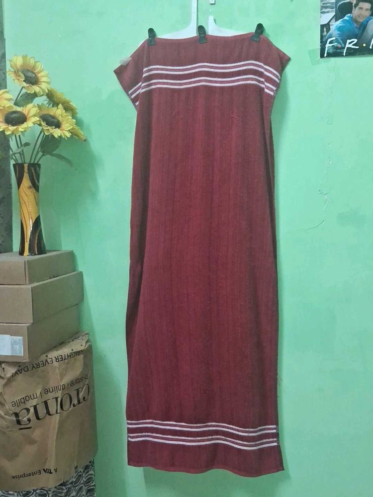 Maroon Striped Towel