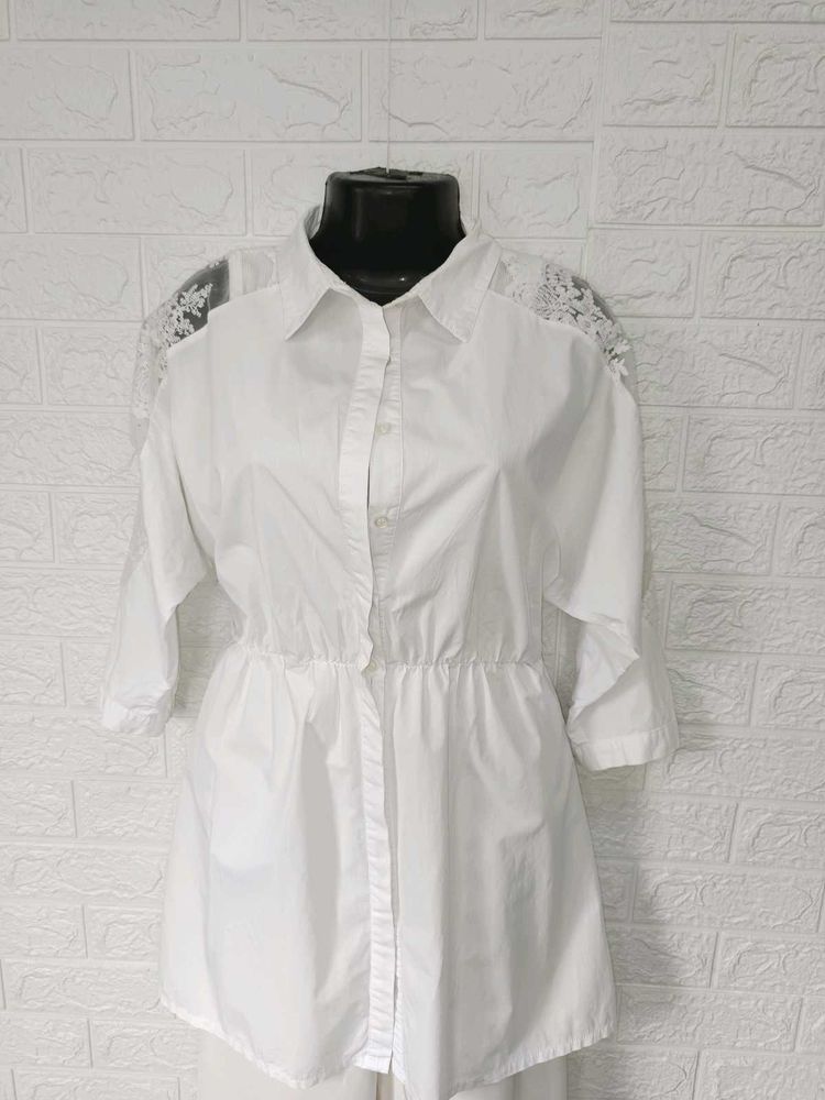 Imported White Lace Shirt