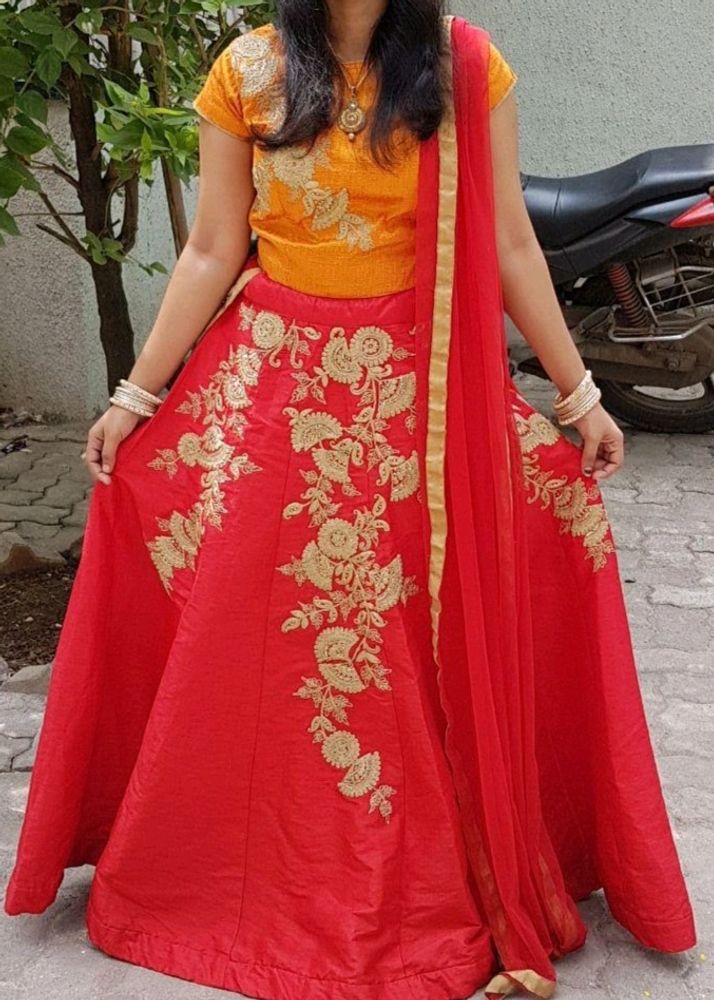 Red and yellow ghagra