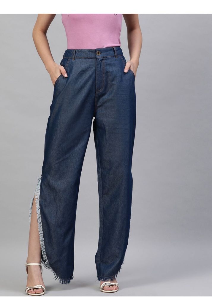 combo of Frayed Denim Jeans &amp; Red top