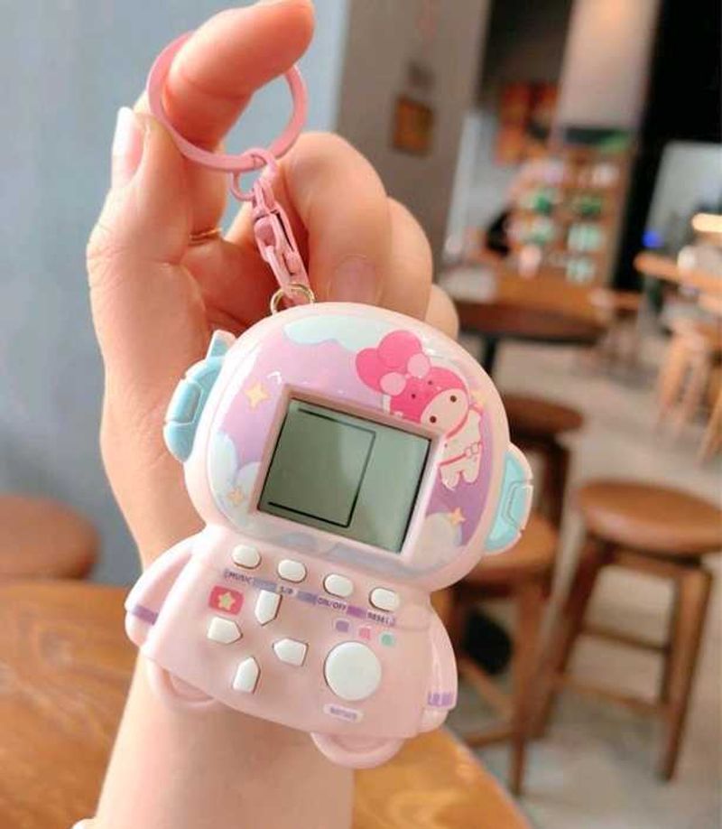Pink Tamagotchi Game Keychain 🍭💗