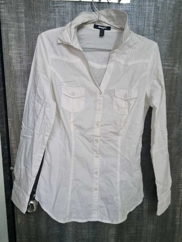 Fitted White Slim-Fit Shirt