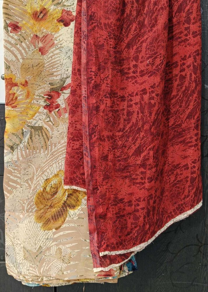 Chiffon Saree With Blouse Piece...