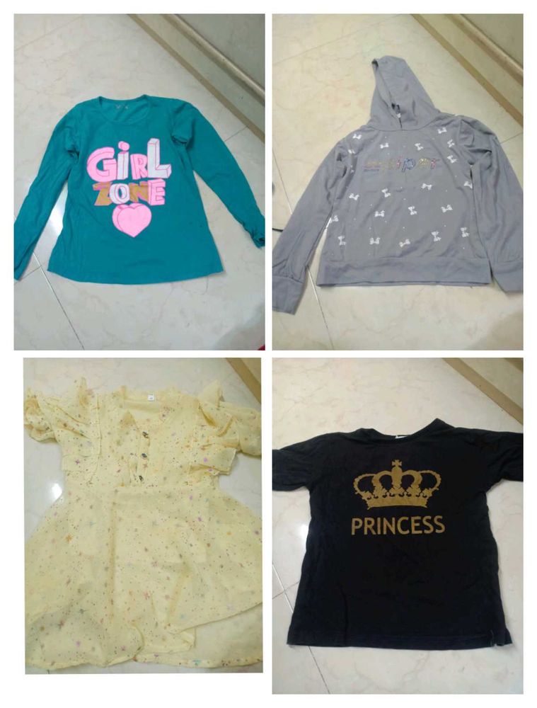 Four T Shirts Baby Girl Age 9-12 Years