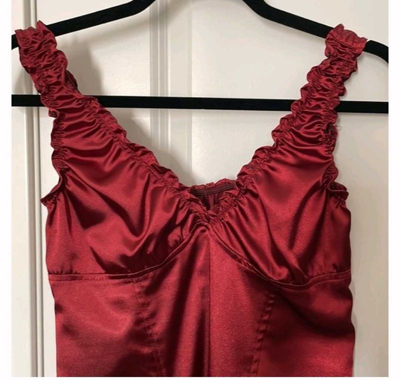 Satin Ruched Top