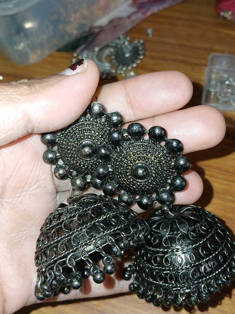 Light Weight Oxidised Jhumka