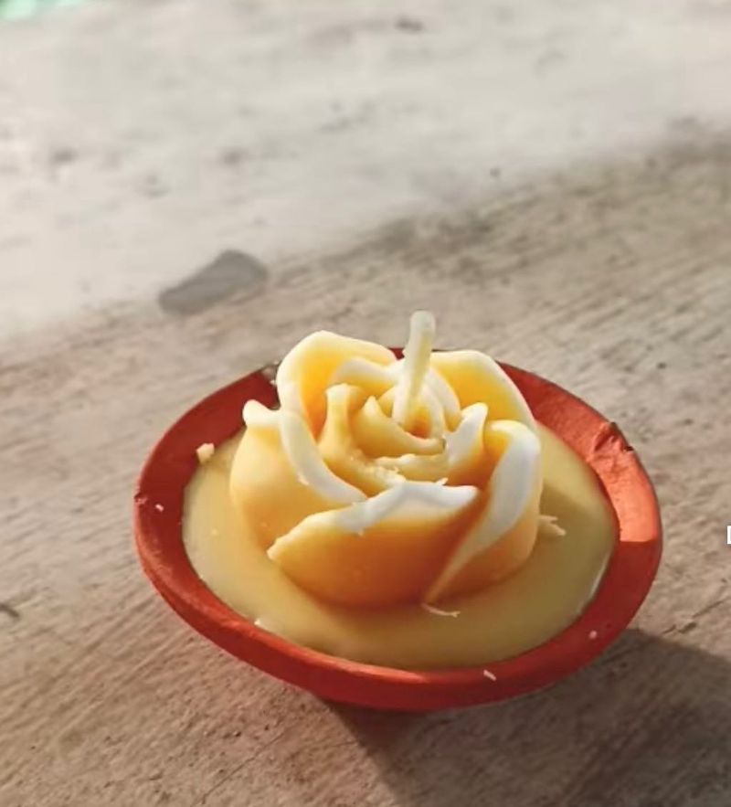 Flower Diya Candle - Set Of 4