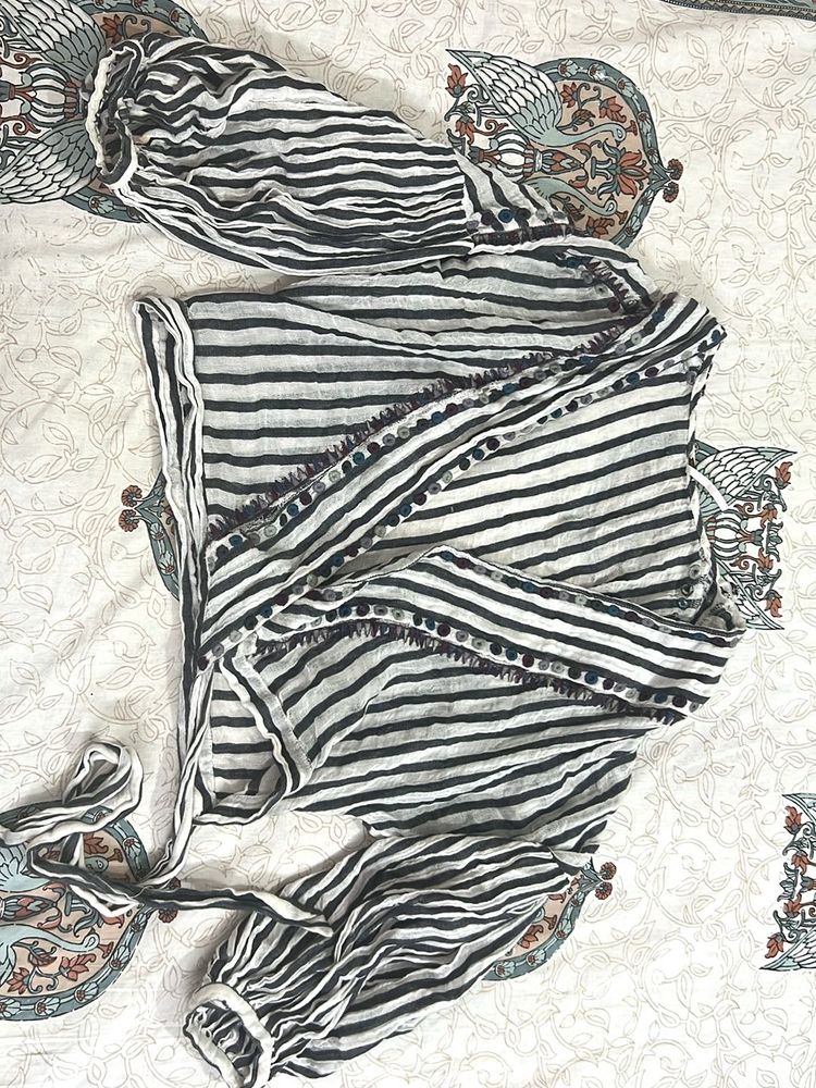 Striped Wrap Top