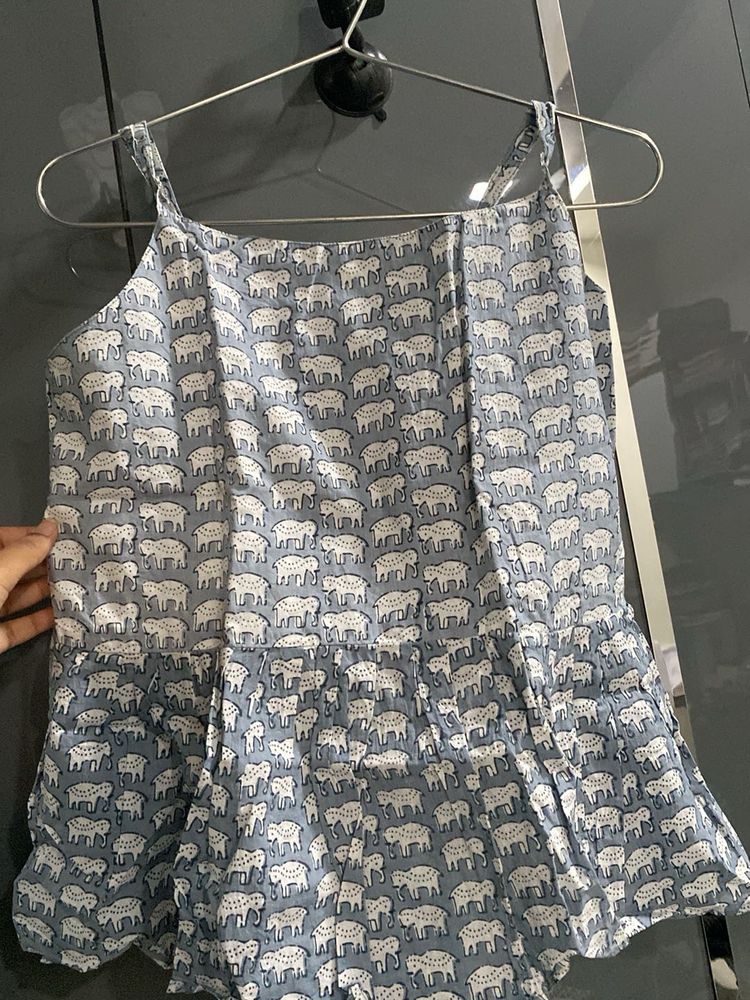 Cute Elephant Print Top