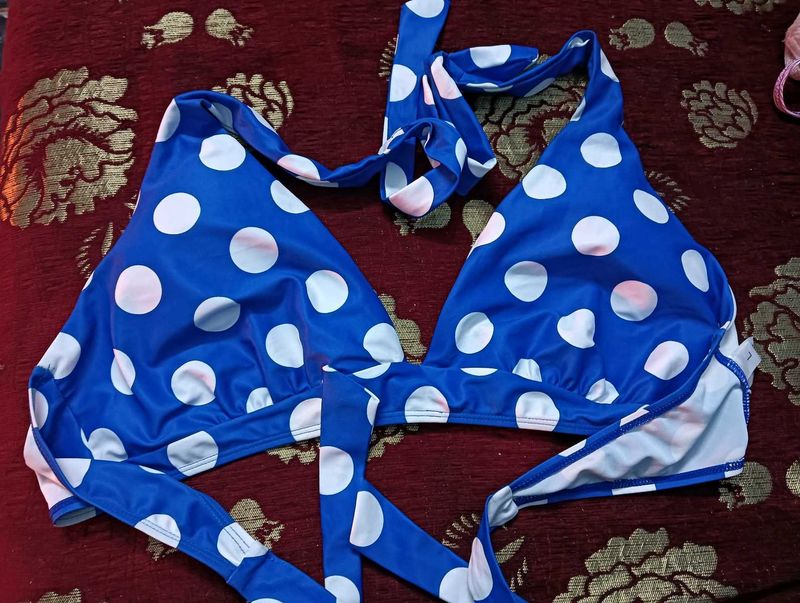 Blue Polka Dot 👙 Top
