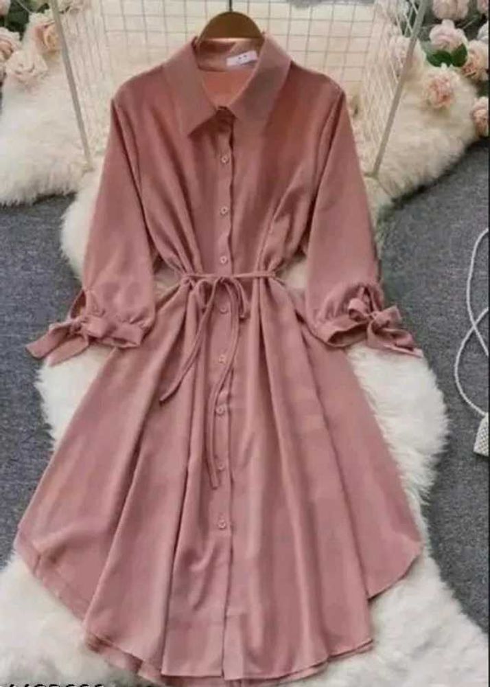 Stylish Pink Shirt Dress