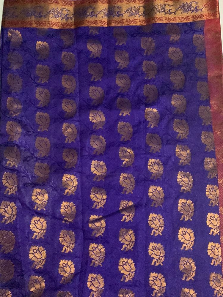 Red Border With Violet Apoorva Pattu Saree