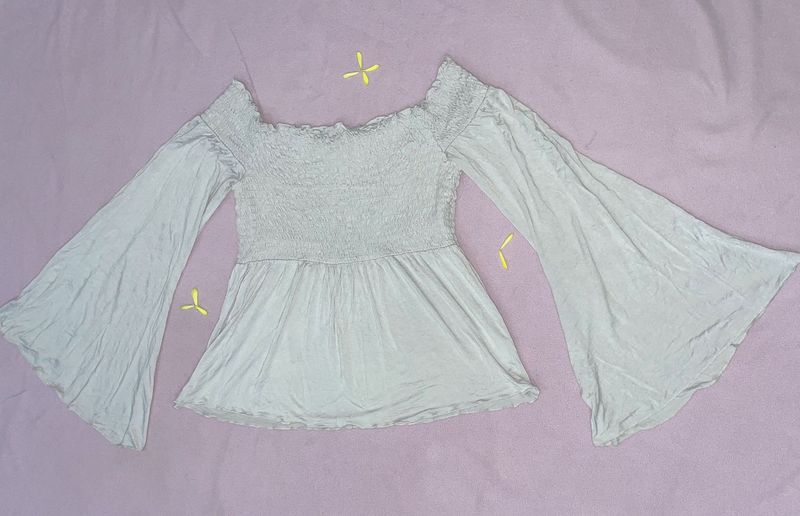 Bell Sleeve Off-Shoulder Top