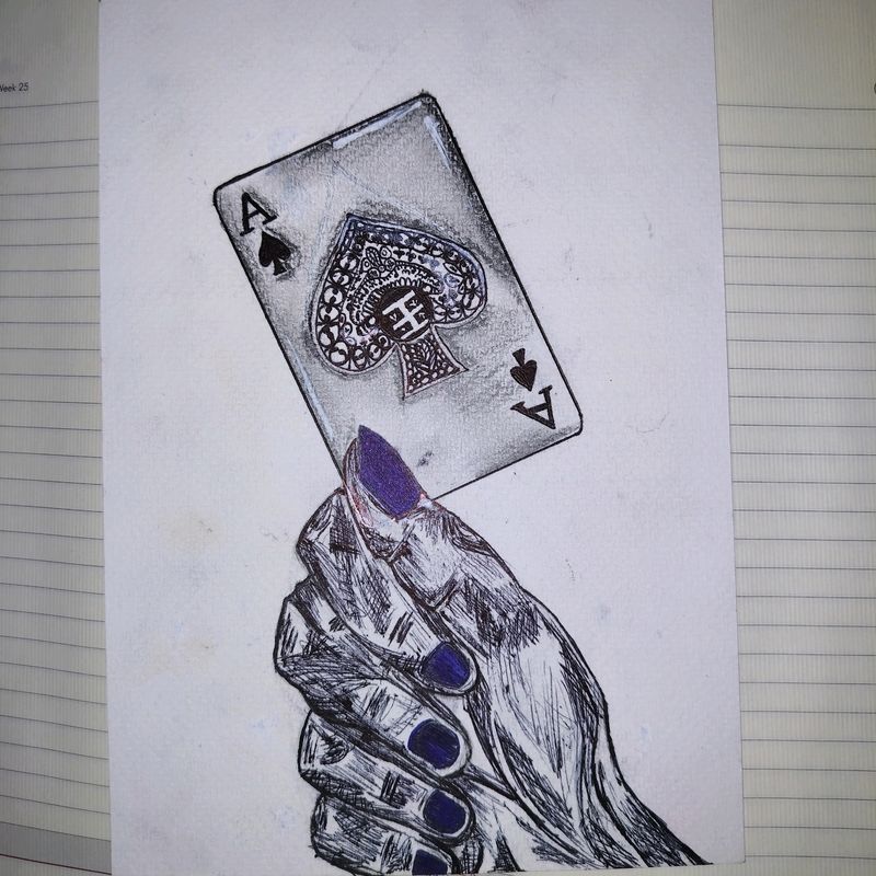 Ace Sketch On Canvas Paper