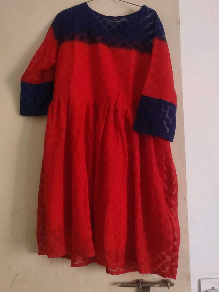 Double Shade Colour Mini Frock