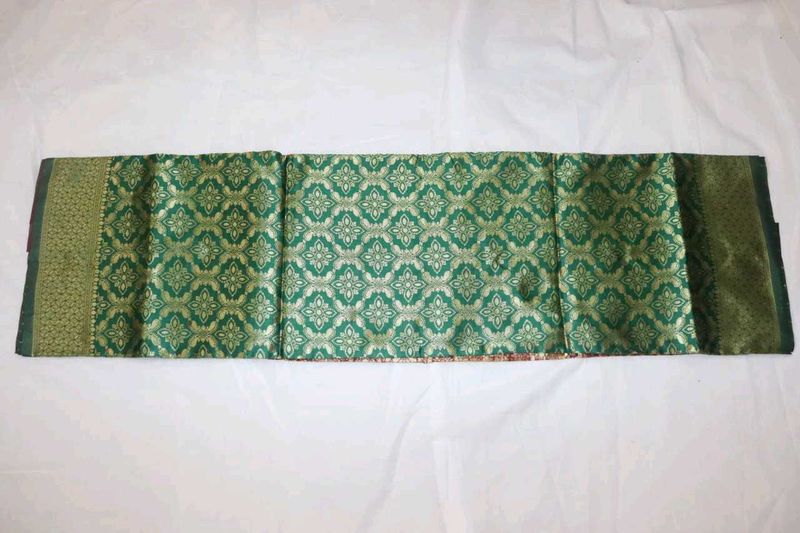 Green &amp; Gold Brocade Fabric