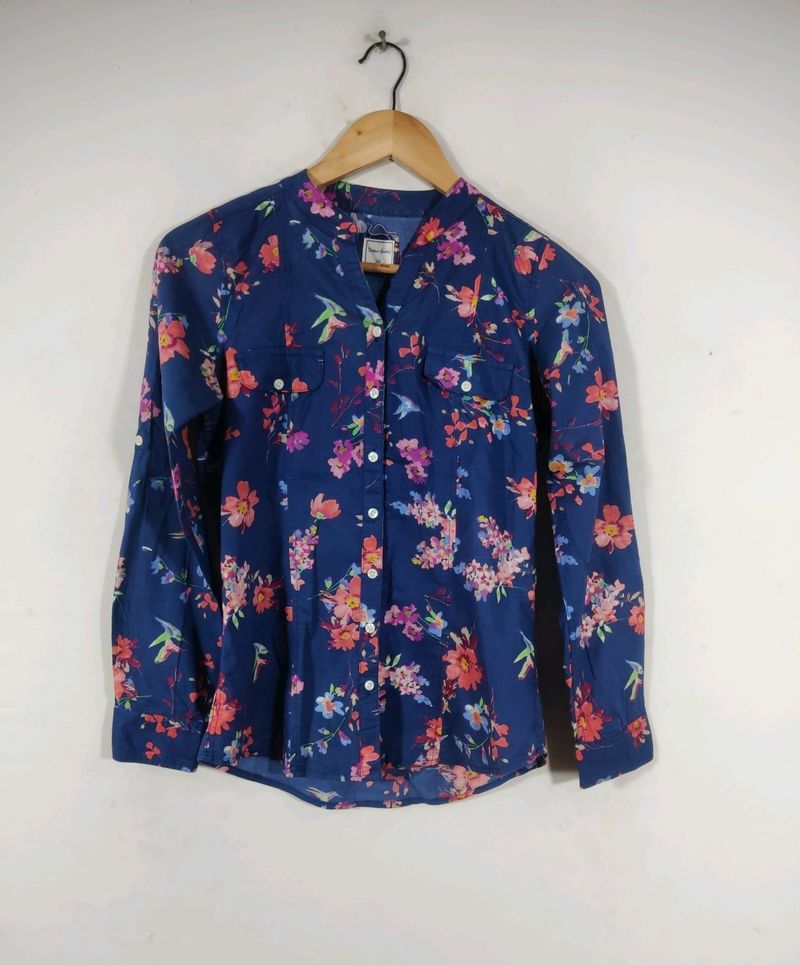 Navy Blue Printed Casual Top (Women&#39;s)