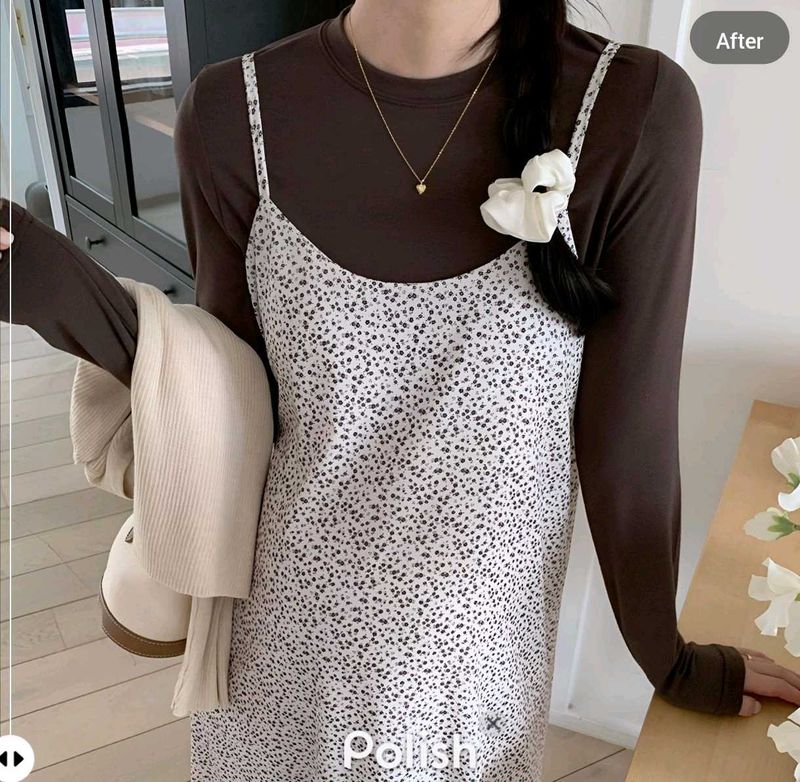 New With Tag Korean Midi Camisole Dress
