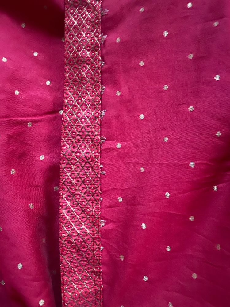 Pink Polka Dot Fabric with Border