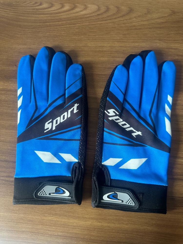 New Biker Gloves Blue And Black