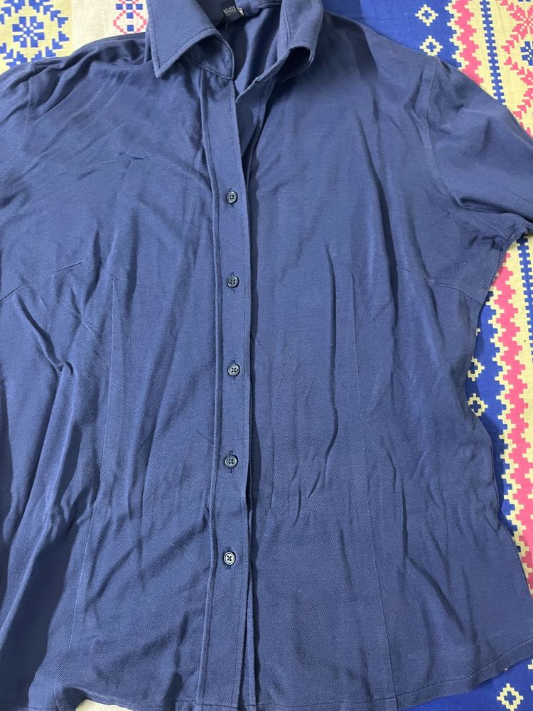 Office Siren Blue Button-Down Shirt