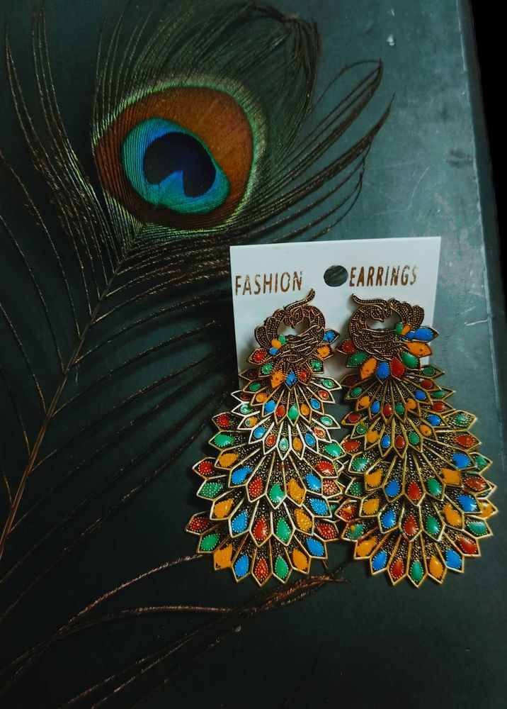 Peacock Feather Earrings