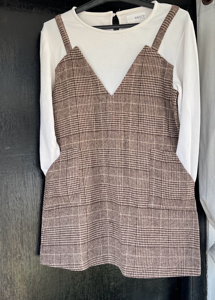 Cute Wool Korean Mini Sheath Dress