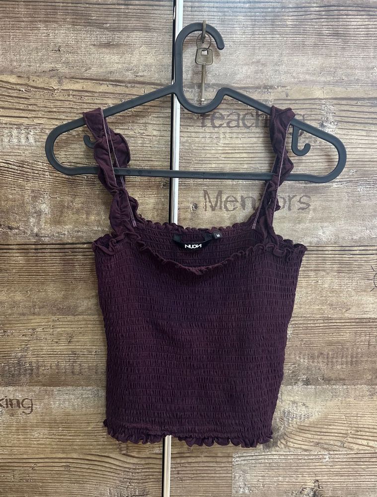 Wine Coloured Sleeveless Top