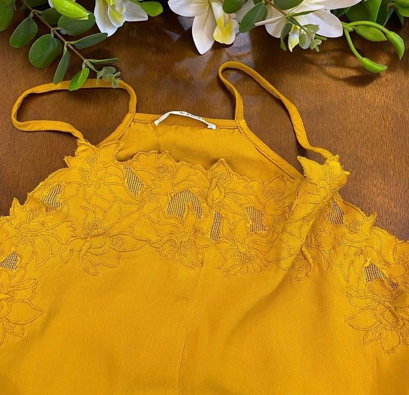 Mustard Lace Cami Top