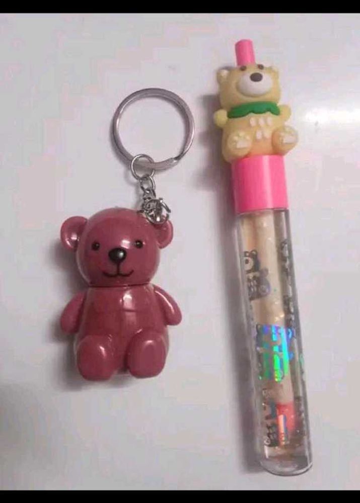 Cute Bear Keychains &amp; lipgloss