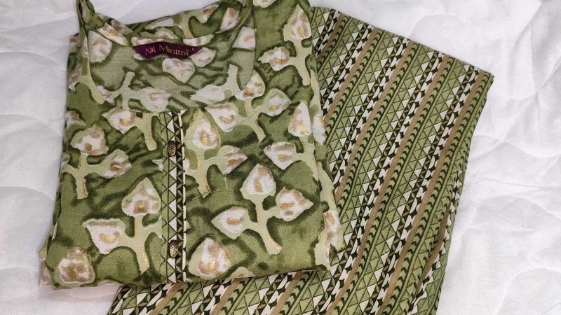 Green Printed Kurta