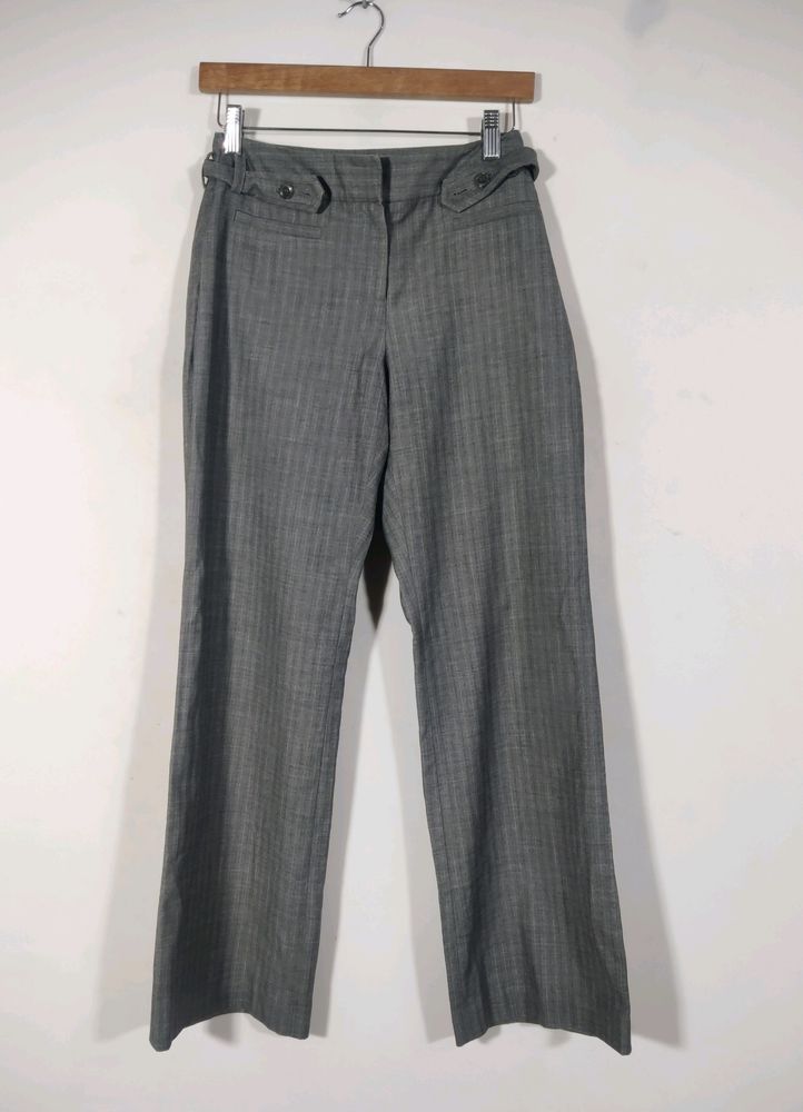 Grey High Waist Stright Cut Trousers (Women&#39;s)