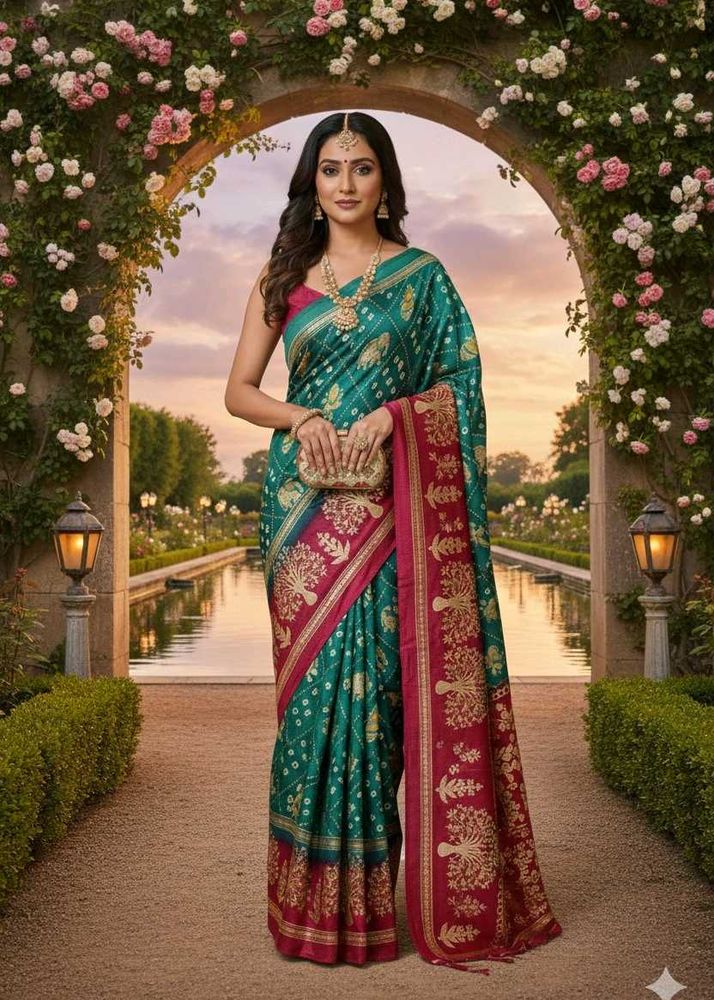 Elegant Green Silk Saree
