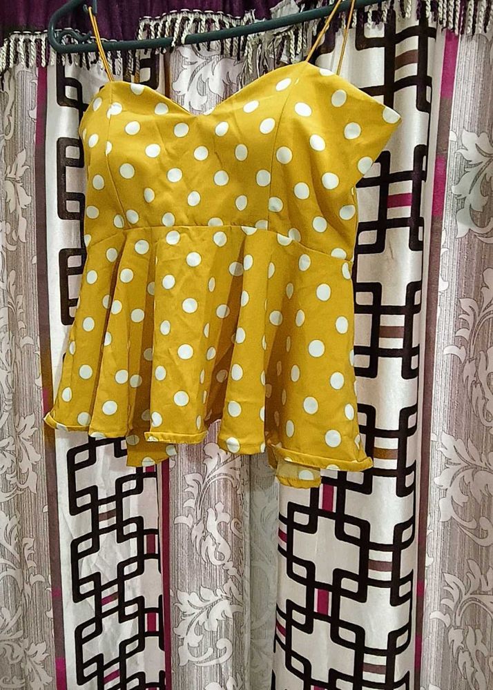 Polka Dot Peplum Top