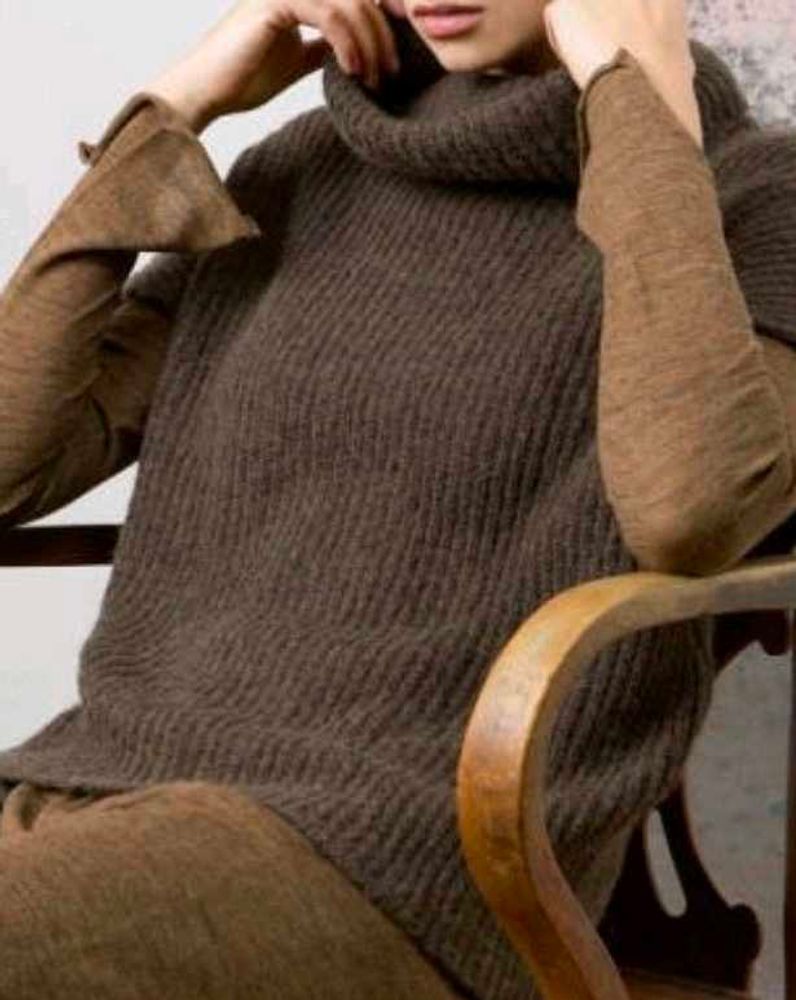 Brown Knit cowl neck top