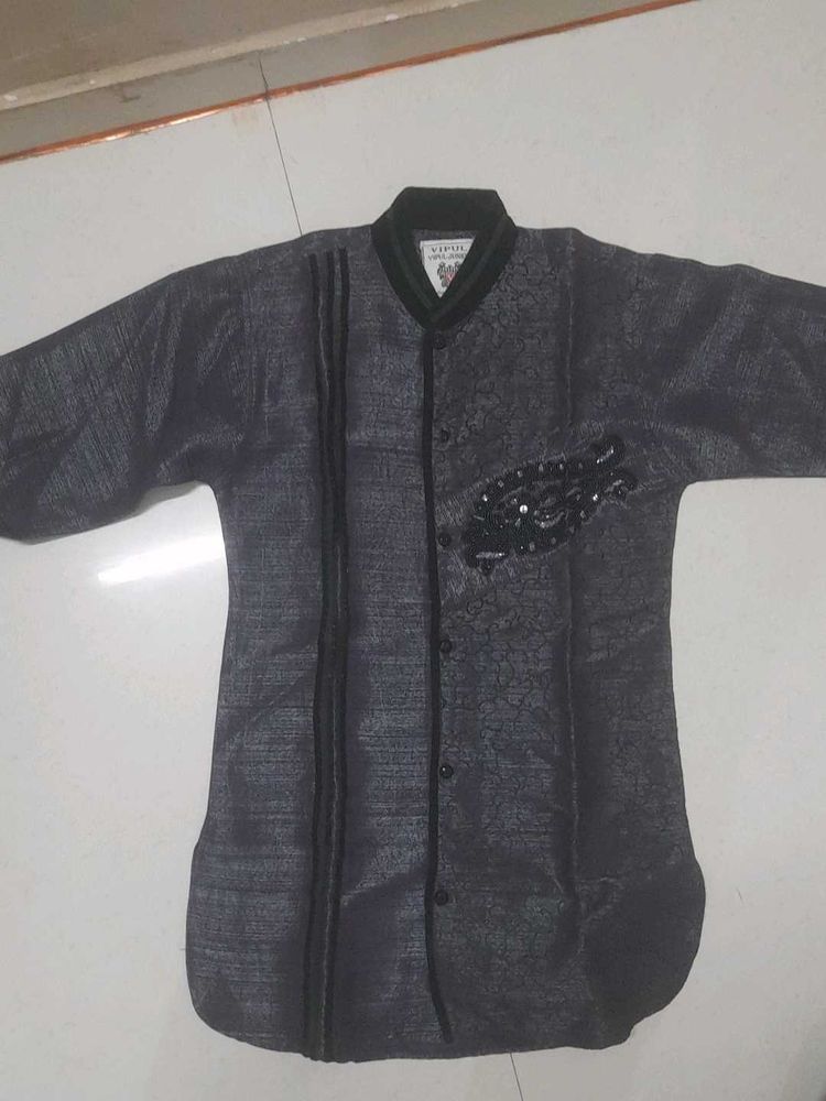 Boys' Festive Grey Kurta
