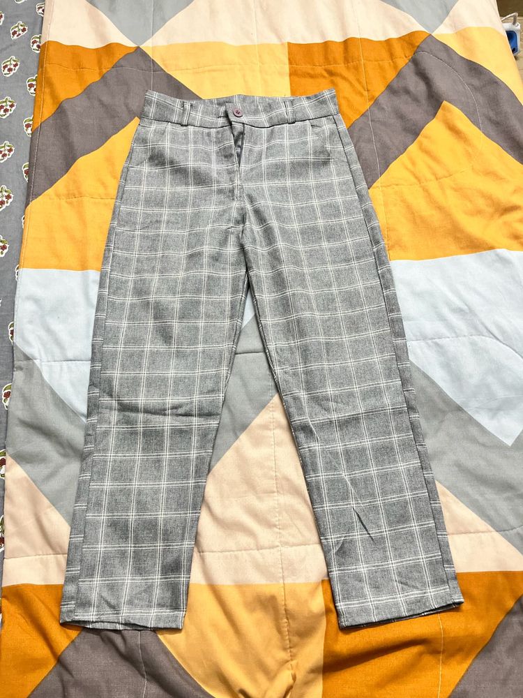 Gray Plaid Trousers