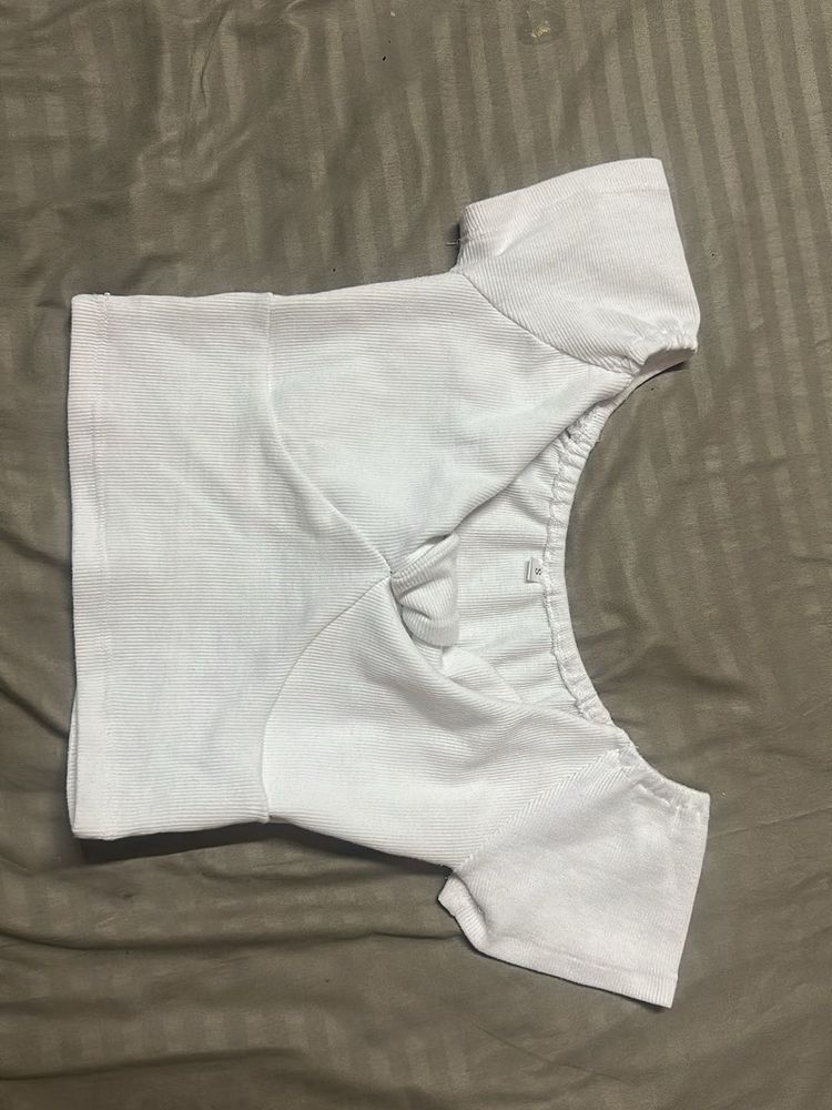 White Cropped Top