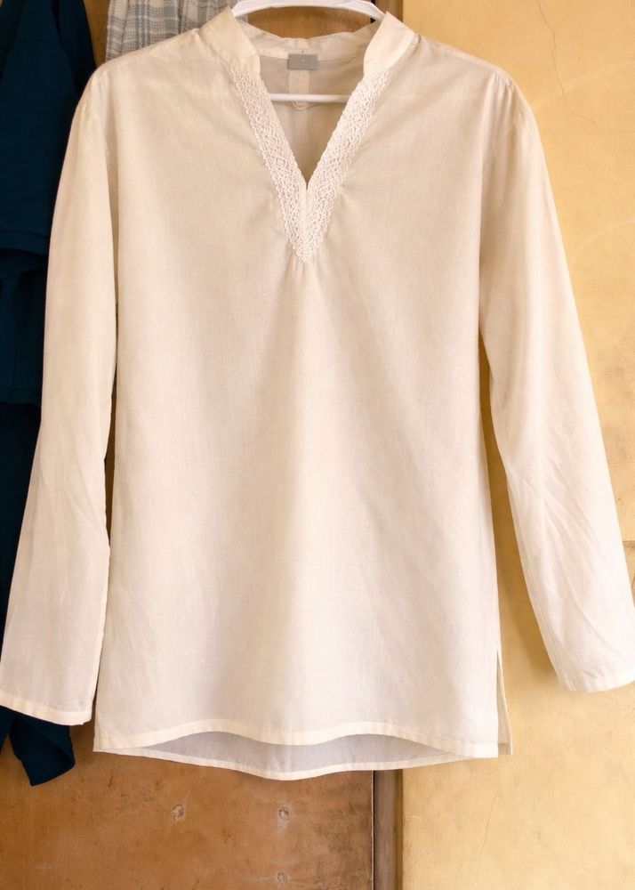 Elegant White Long Sleeve Shirt