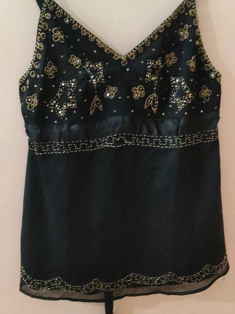 Black Embellished Top